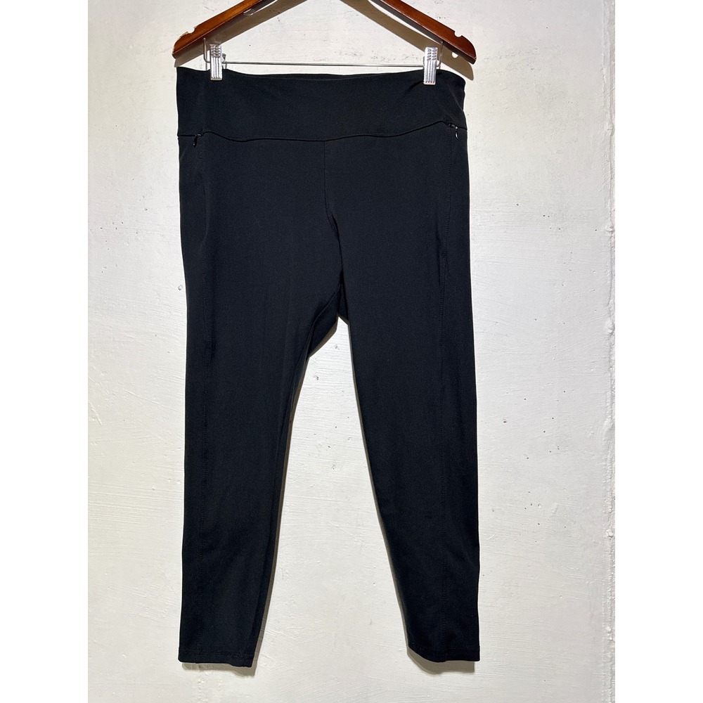 Danskin Womens XL Black High Rise Ankle Leggings 83% Polyester 17% Spandex Yoga